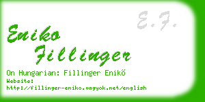 eniko fillinger business card